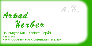 arpad werber business card